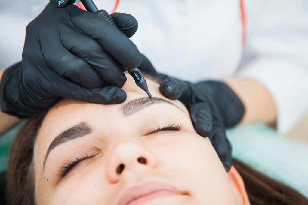 brow treatment on female
